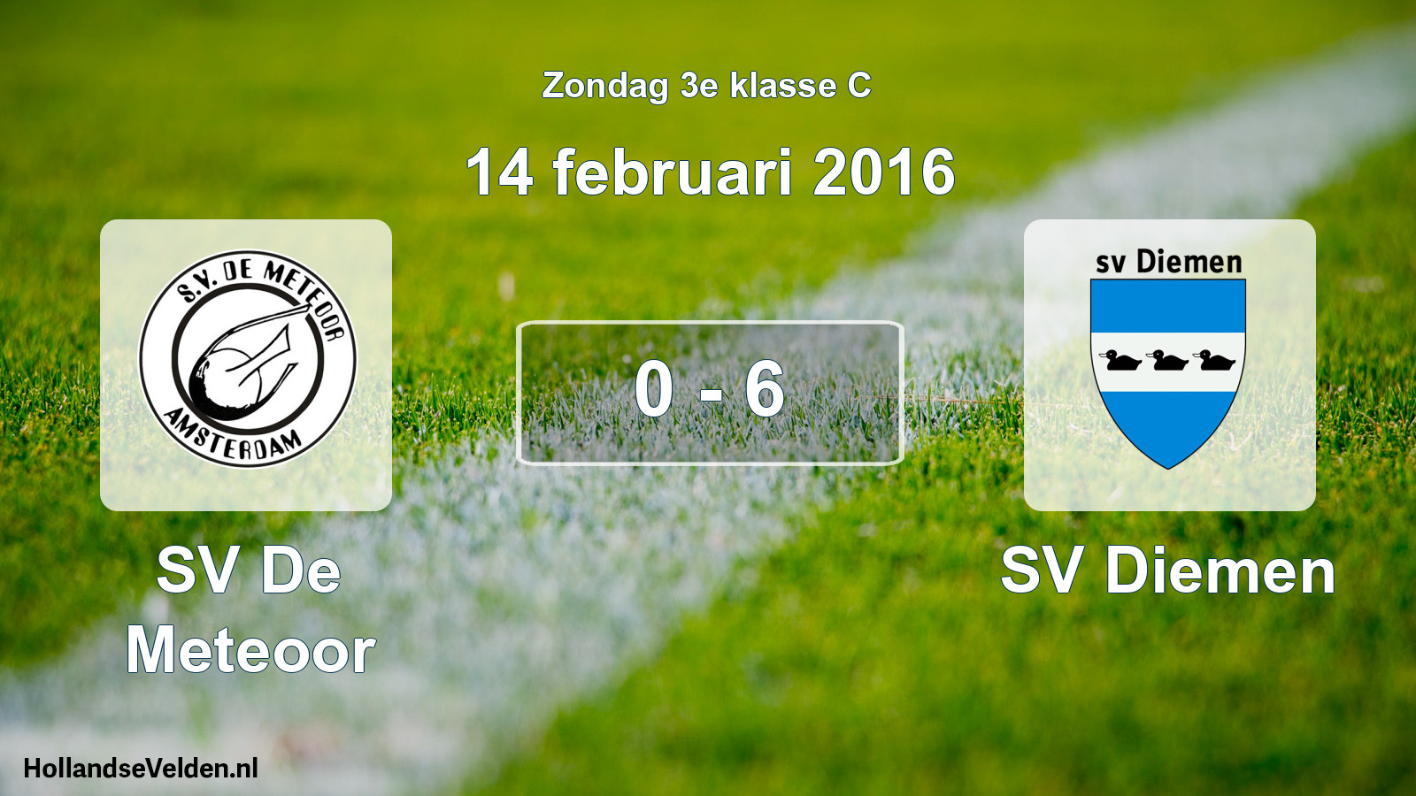 Total number of matches played: SV De Meteoor - SV Diemen 0 - 6 (14 February 2016)