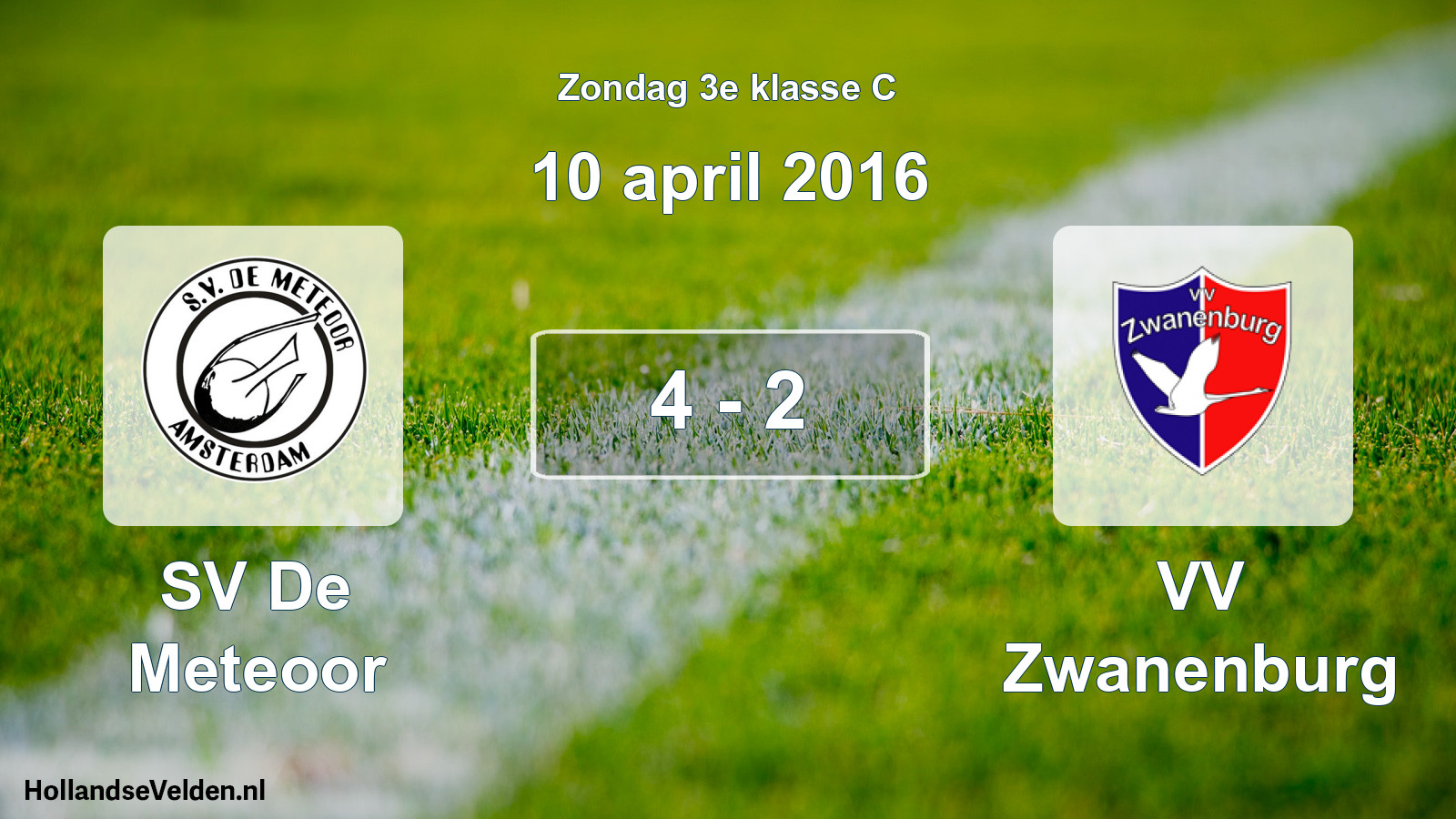 Total number of matches played: SV De Meteoor - VV Zwanenburg 4 - 2 (10 April 2016)