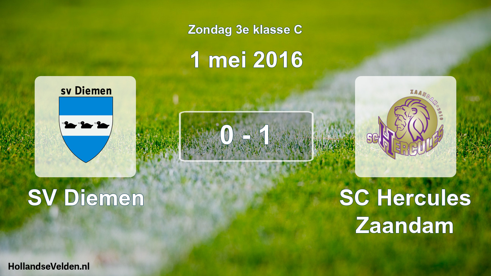 Total number of matches played: SV Diemen - SC Hercules Zaandam 0 - 1 (1 May 2016)