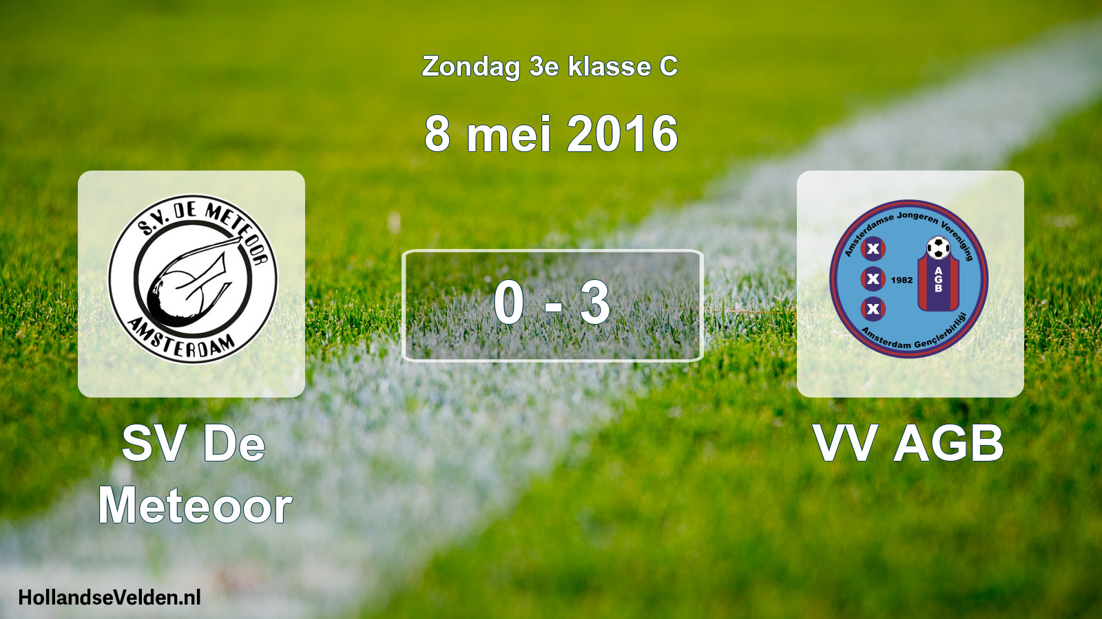 Total number of matches played: SV De Meteoor - VV AGB 0 - 3 (8 May 2016)