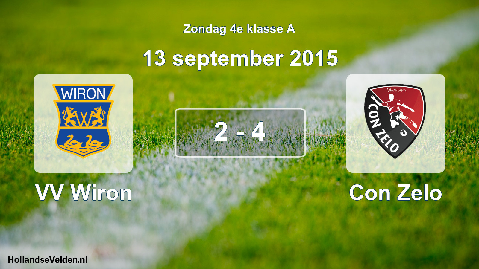 Total number of matches played: VV Wiron - Con Zelo 2 - 4 (13 September 2015)