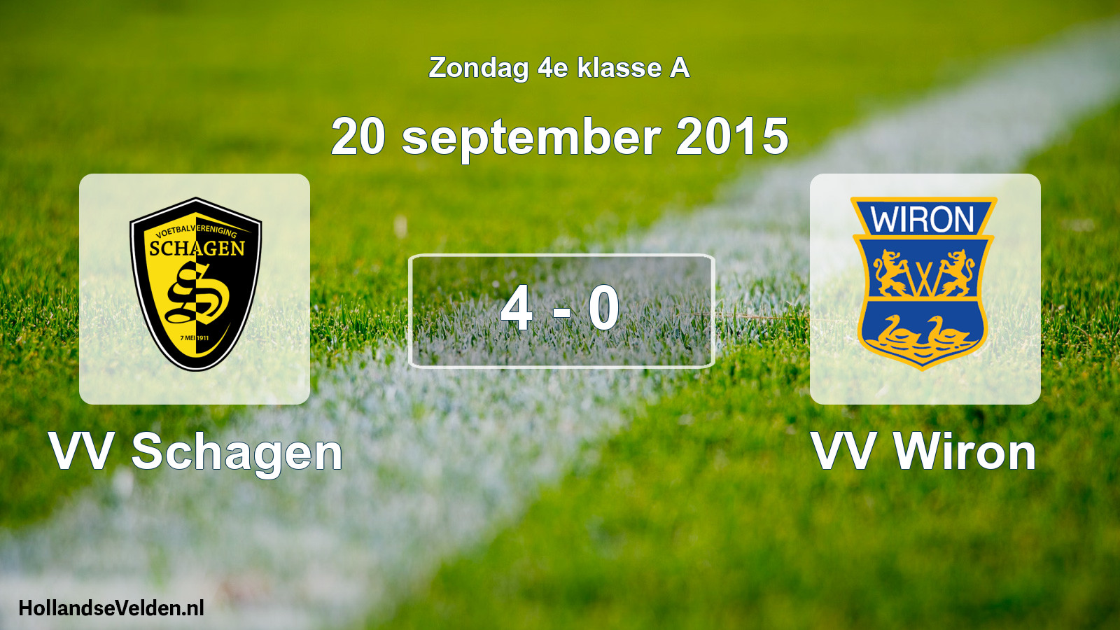 Total number of matches played: VV Schagen - VV Wiron 4 - 0 (20 September 2015)