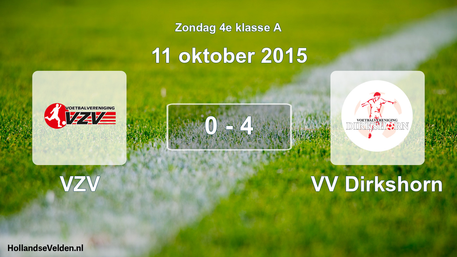 Total number of matches played: VZV - VV Dirkshorn 0 - 4 (11 October 2015)