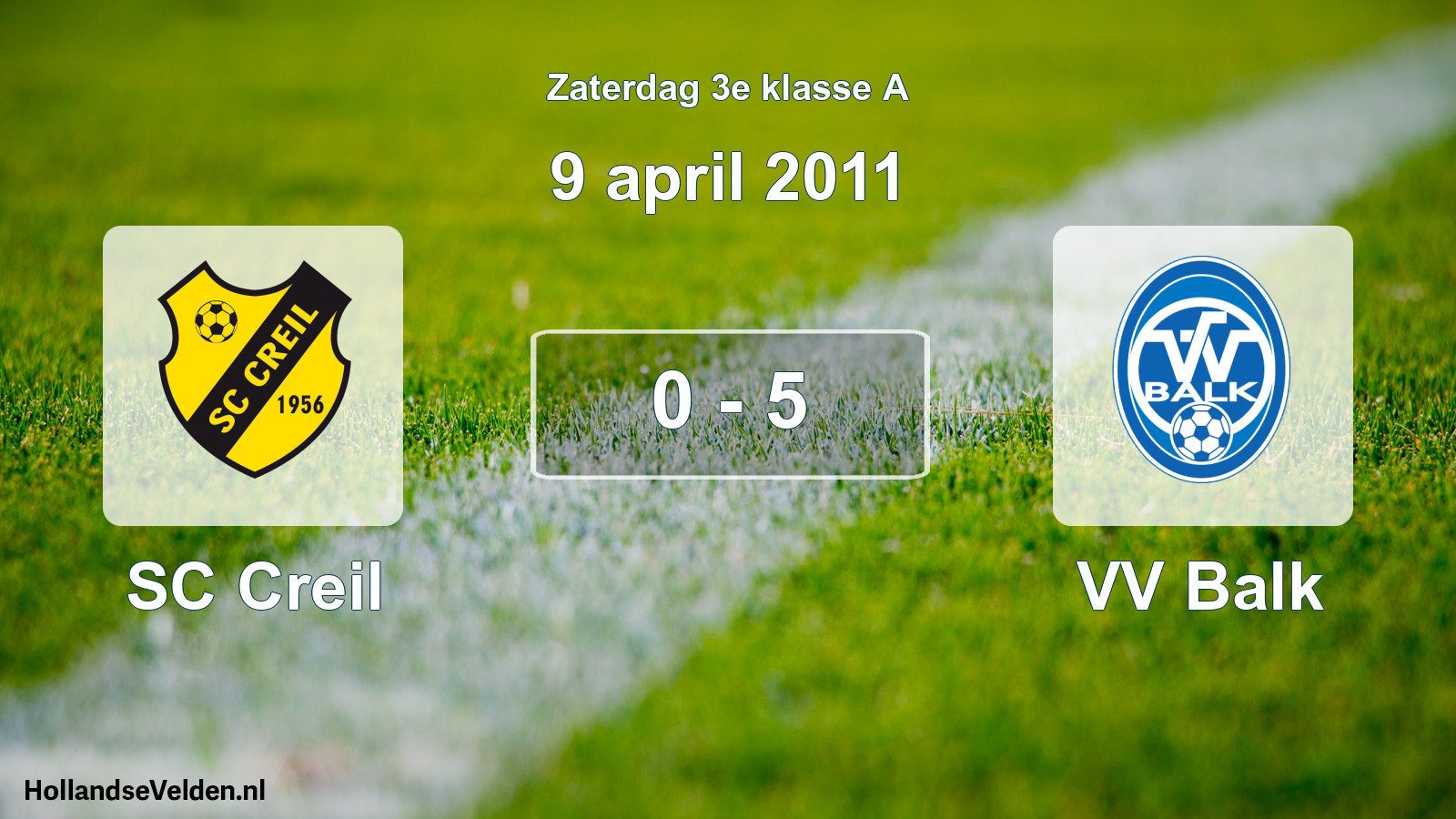 Total number of matches played: SC Creil - VV Balk 0 - 5 (9 April 2011)