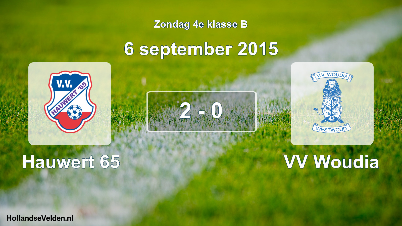 Total number of matches played: Hauwert 65 - VV Woudia 2 - 0 (6 September 2015)