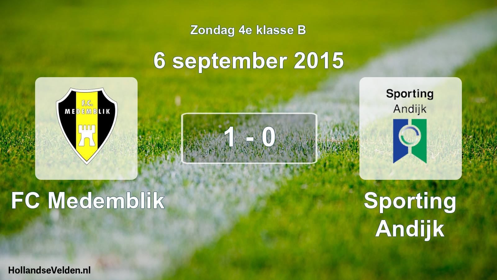 Total number of matches played: FC Medemblik - Sporting Andijk 1 - 0 (6 September 2015)