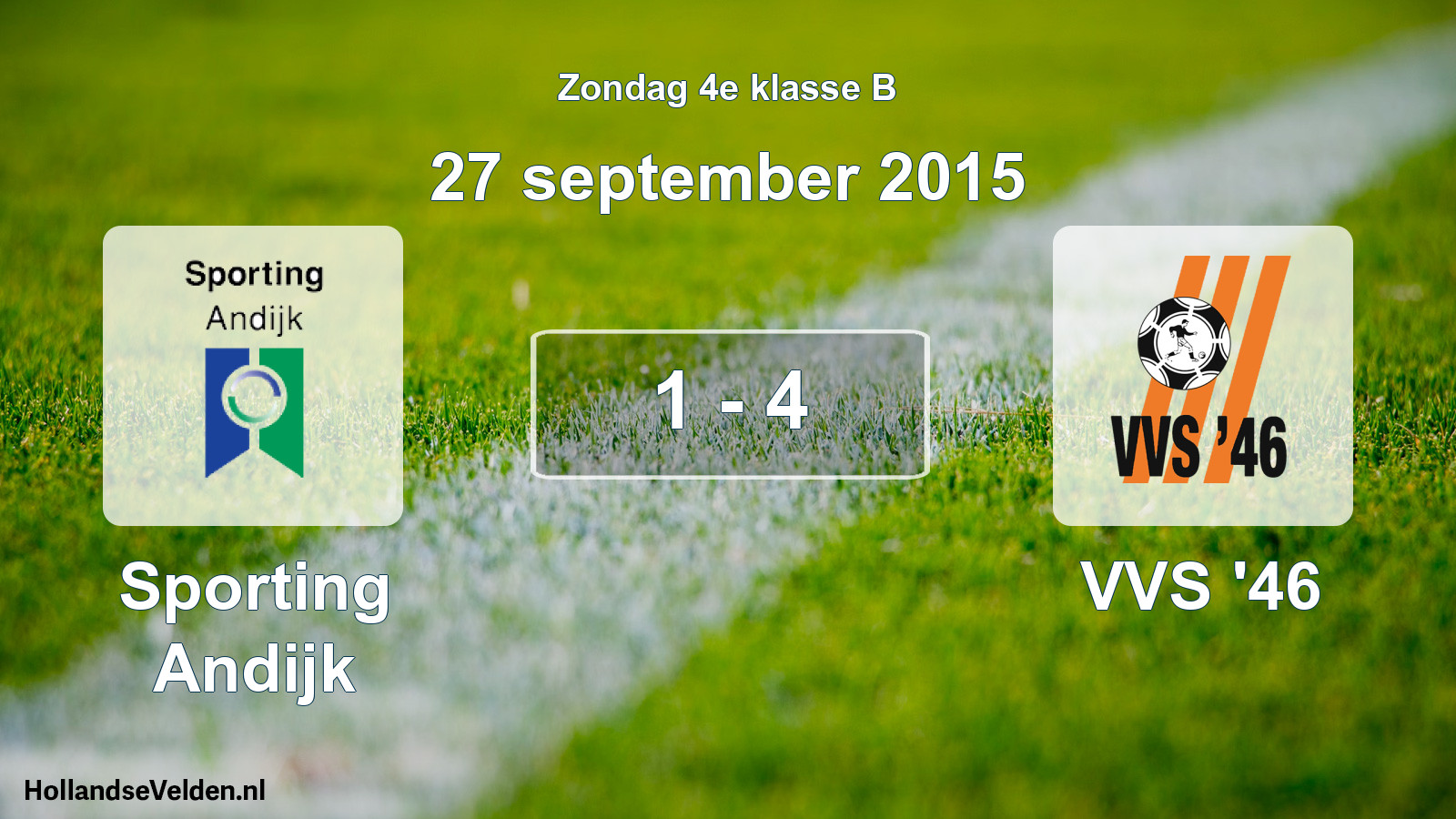 Total number of matches played: Sporting Andijk - VVS '46 1 - 4 (27 September 2015)