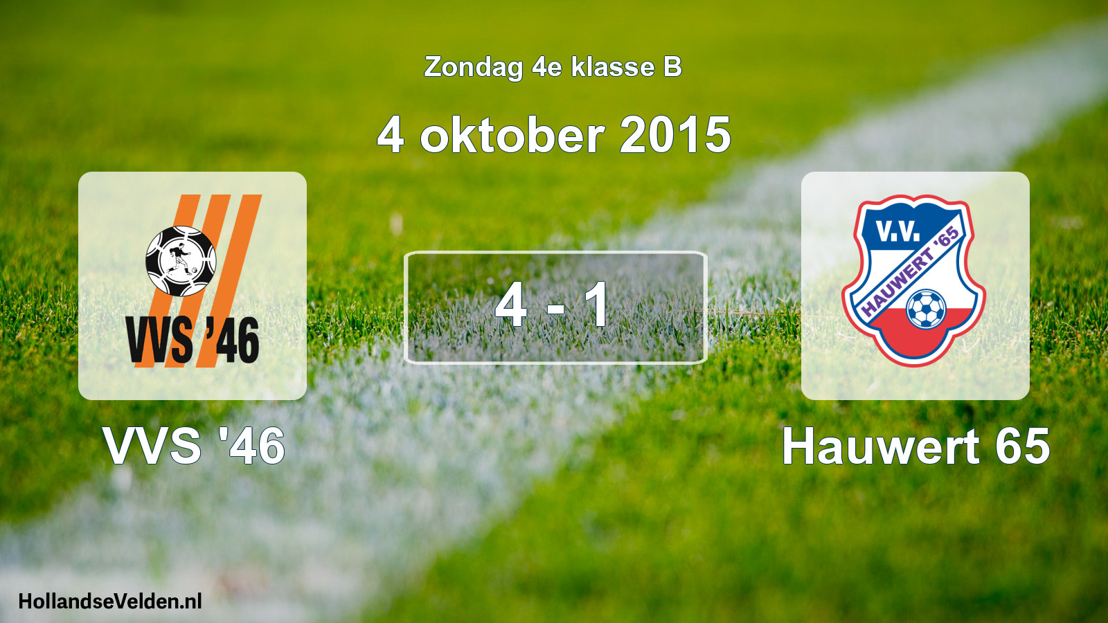 Total number of matches played: VVS '46 - Hauwert 65 4 - 1 (4 October 2015)