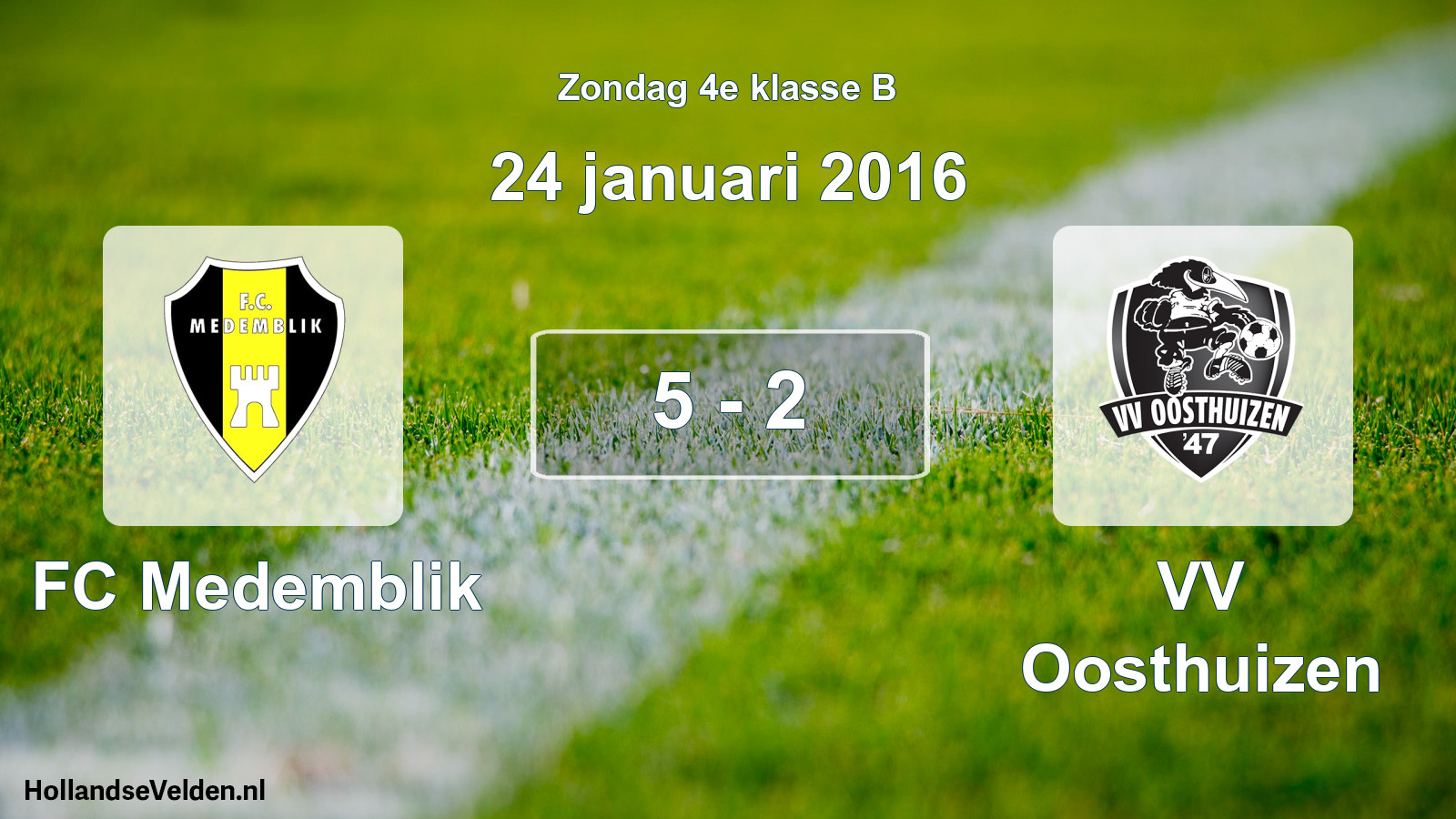 Total number of matches played: FC Medemblik - VV Oosthuizen 5 - 2 (24 January 2016)