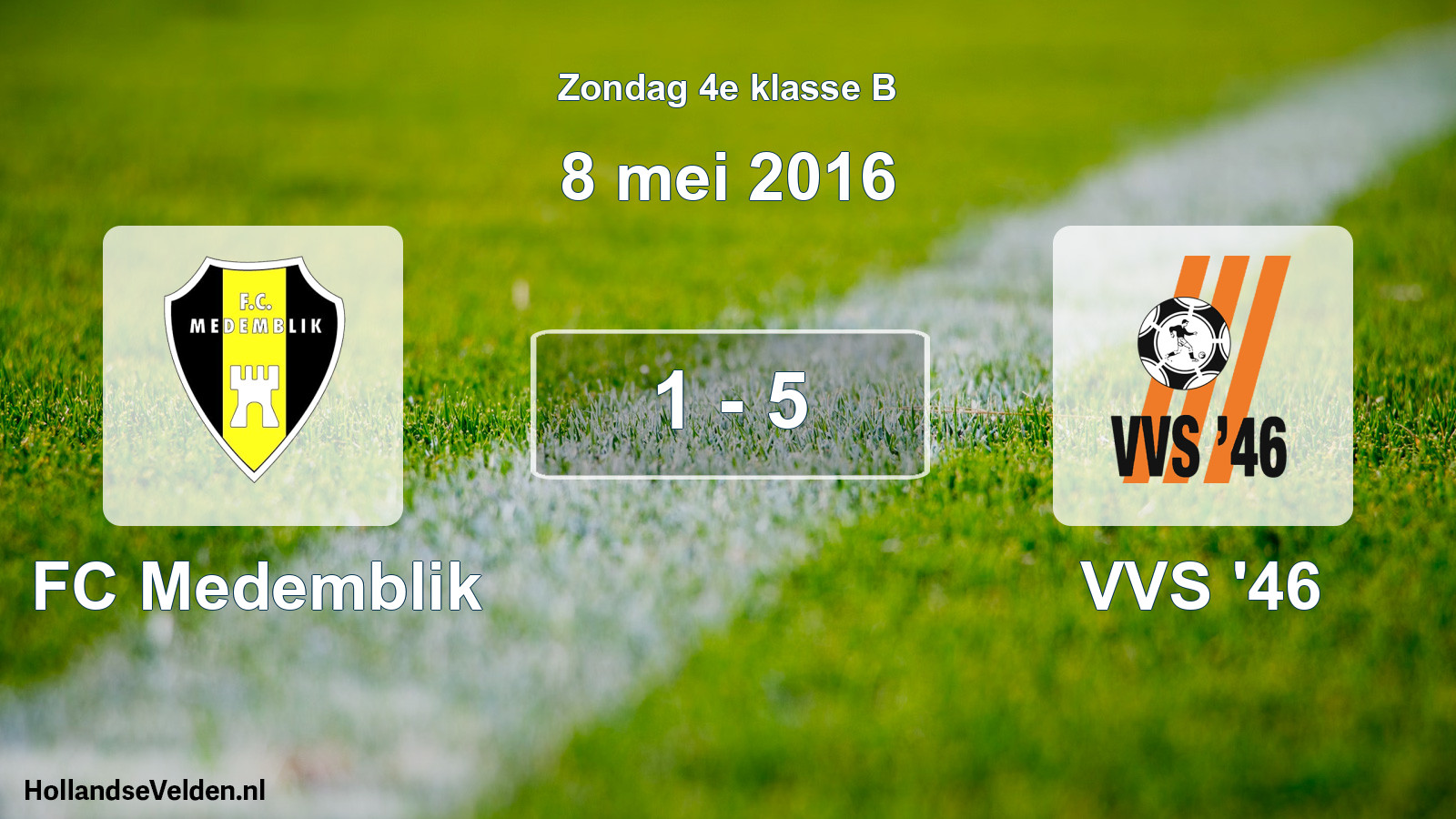 Total number of matches played: FC Medemblik - VVS '46 1 - 5 (8 May 2016)