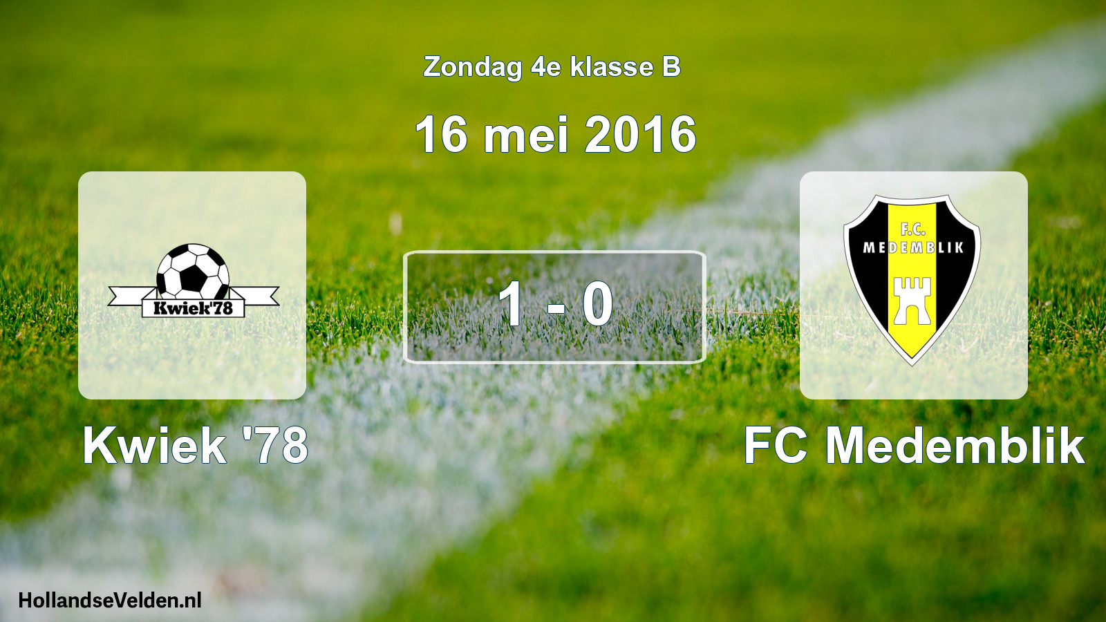 Total number of matches played: Kwiek '78 - FC Medemblik 1 - 0 (16 May 2016)