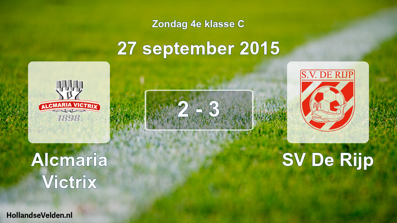 Total number of matches played: Alcmaria Victrix - SV De Rijp 2 - 3 (27 September 2015)