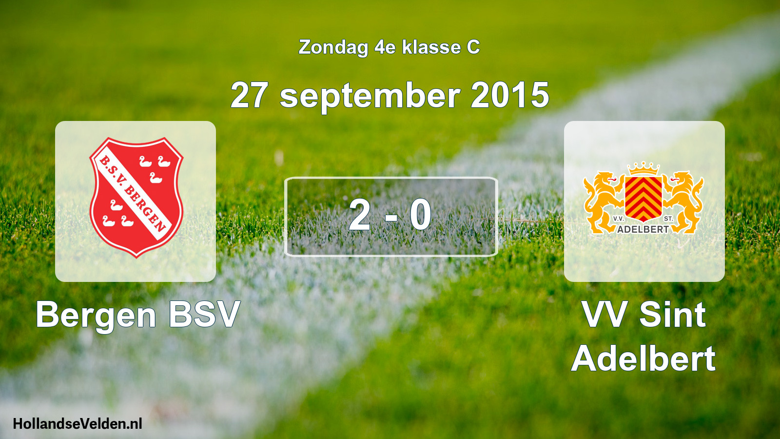 Total number of matches played: Bergen BSV - VV Sint Adelbert 2 - 0 (27 September 2015)