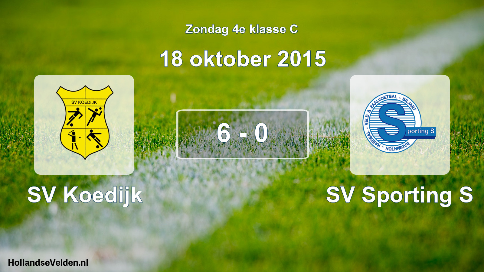 Total number of matches played: SV Koedijk - SV Sporting S 6 - 0 (18 October 2015)