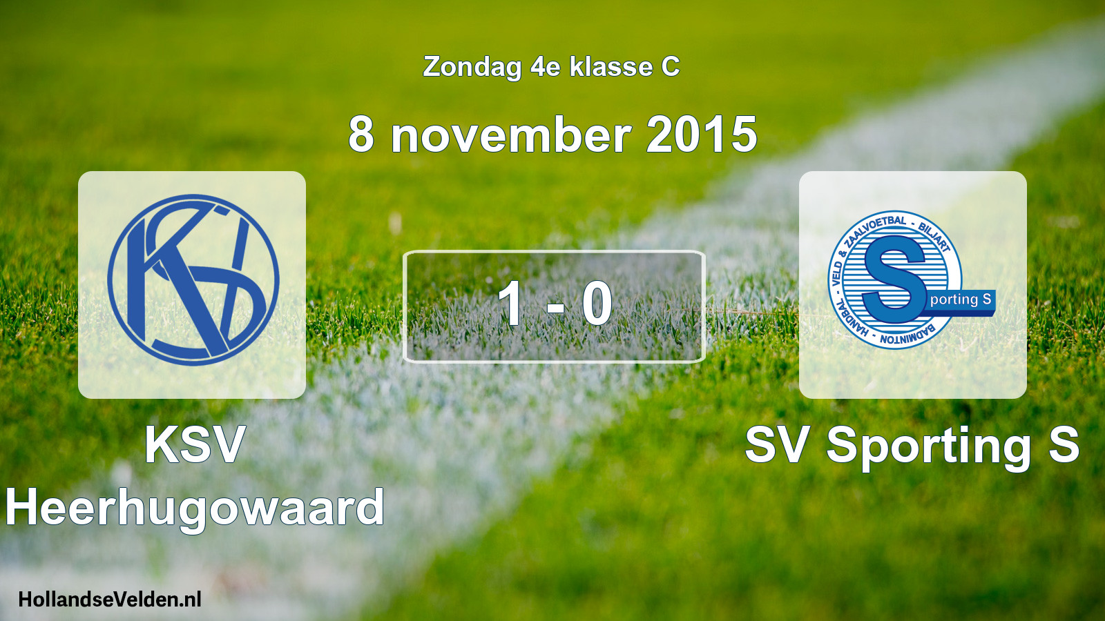Total number of matches played: KSV Heerhugowaard - SV Sporting S 1 - 0 (8 November 2015)