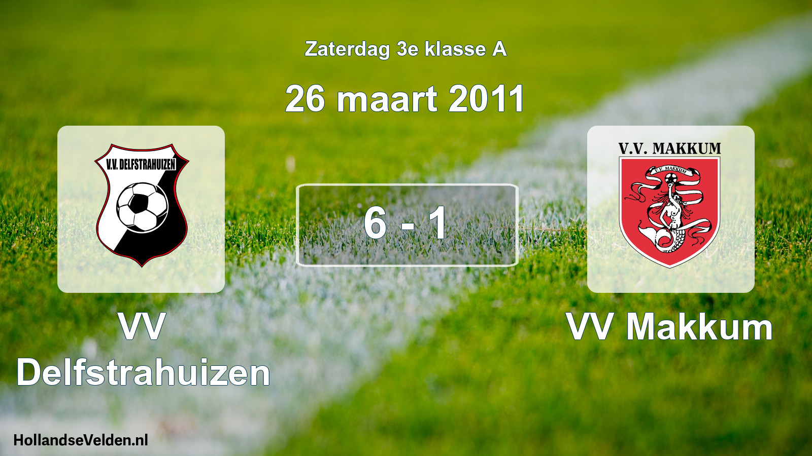 Total number of matches played: VV Delfstrahuizen - VV Makkum 6 - 1 (26 March 2011)