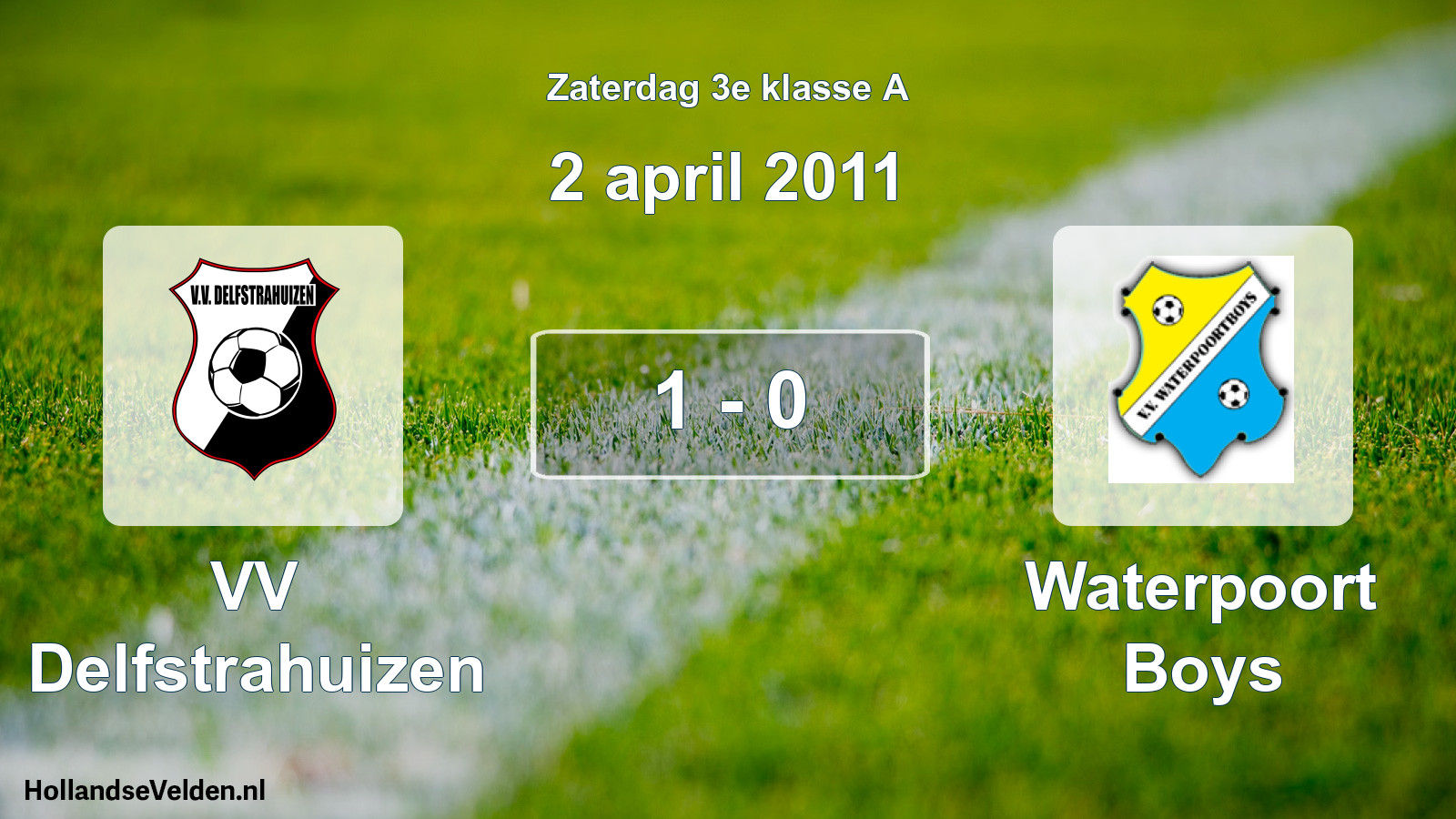 Total number of matches played: VV Delfstrahuizen - Waterpoort Boys 1 - 0 (2 April 2011)