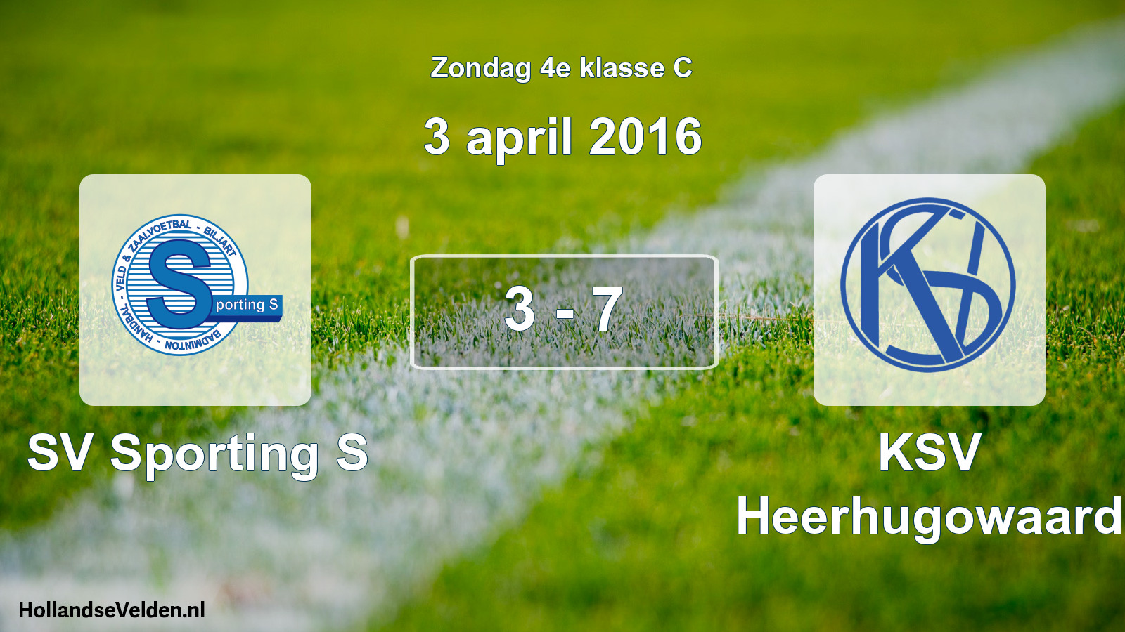 Total number of matches played: SV Sporting S - KSV Heerhugowaard 3 - 7 (3 April 2016)