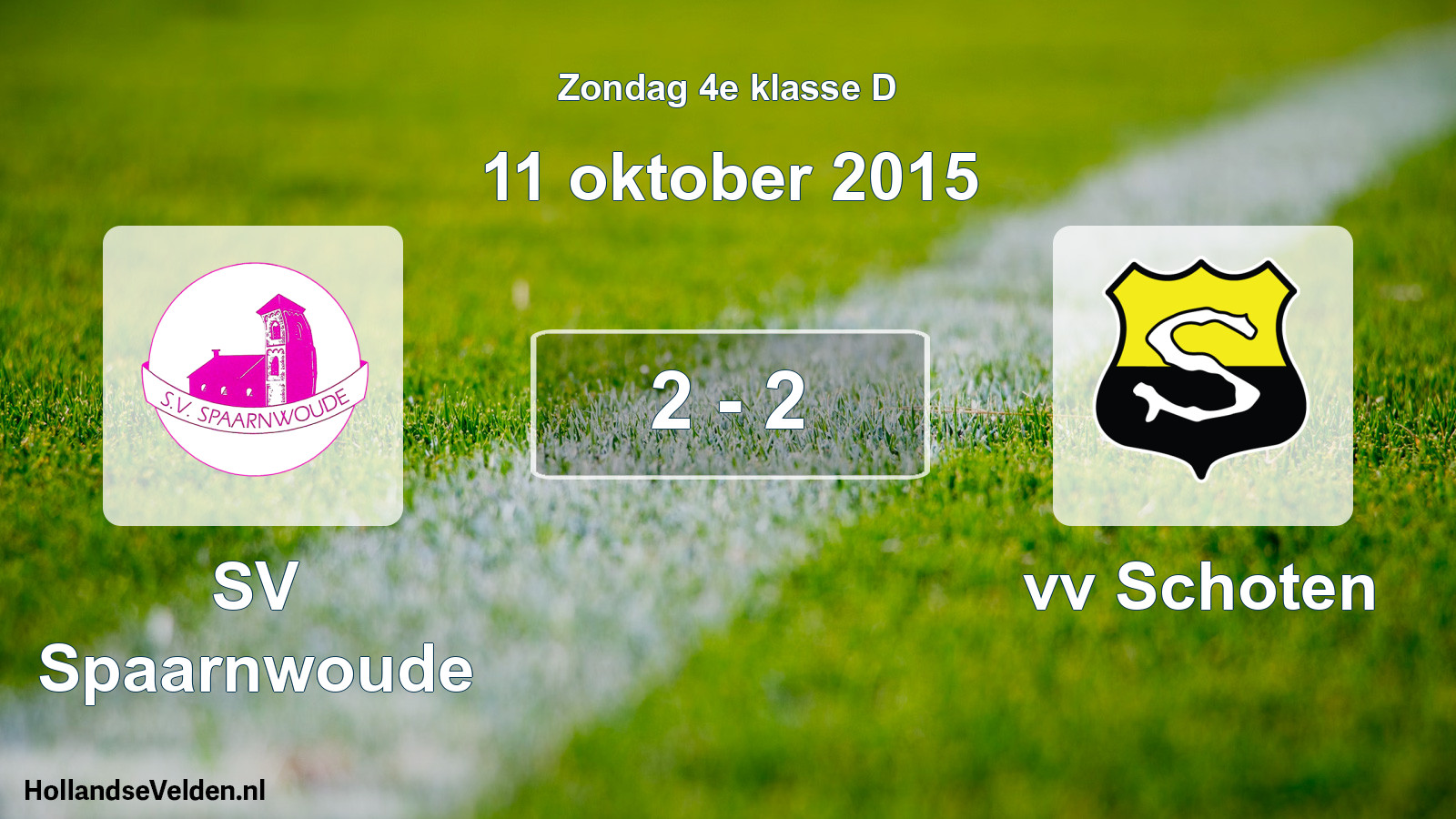 Total number of matches played: SV Spaarnwoude - vv Schoten 2 - 2 (11 October 2015)