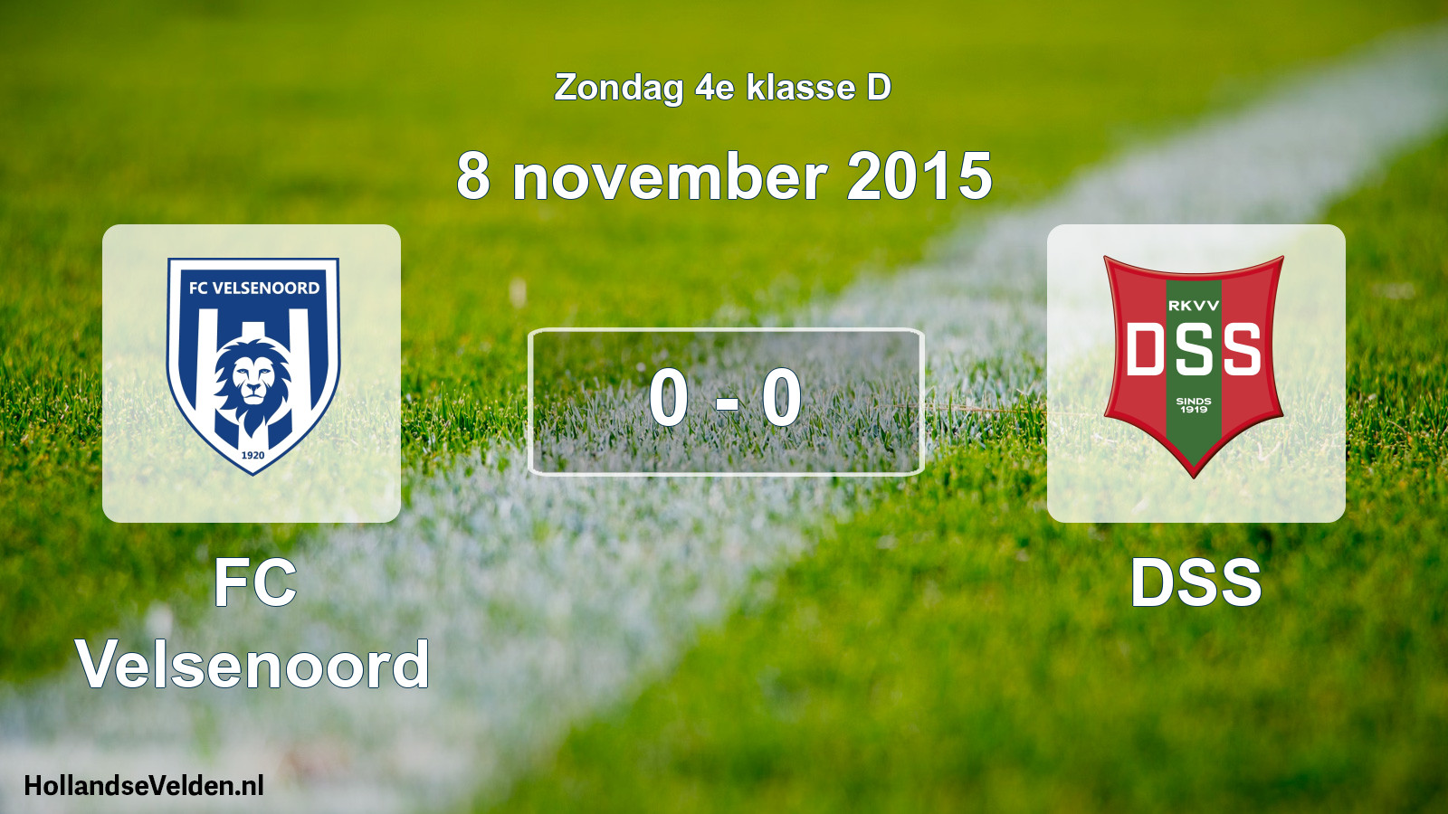 Total number of matches played: FC Velsenoord - DSS 0 - 0 (8 November 2015)