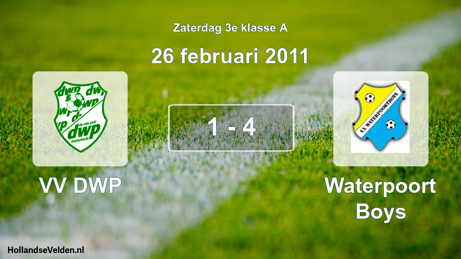 Total number of matches played: VV DWP - Waterpoort Boys 1 - 4 (26 February 2011)