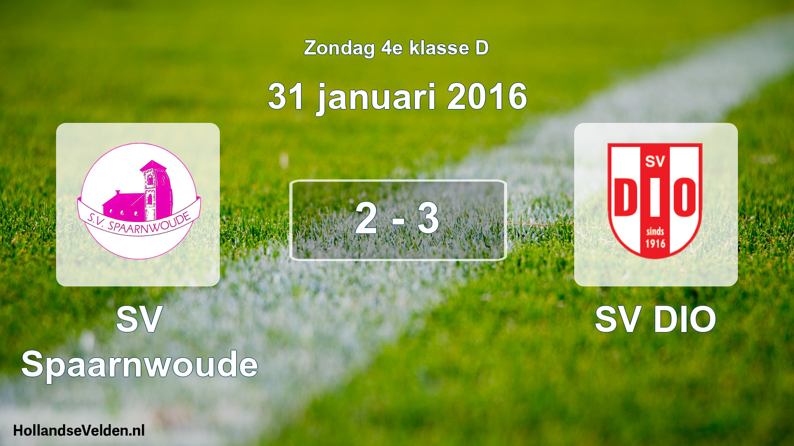 Total number of matches played: SV Spaarnwoude - SV DIO 2 - 3 (31 January 2016)