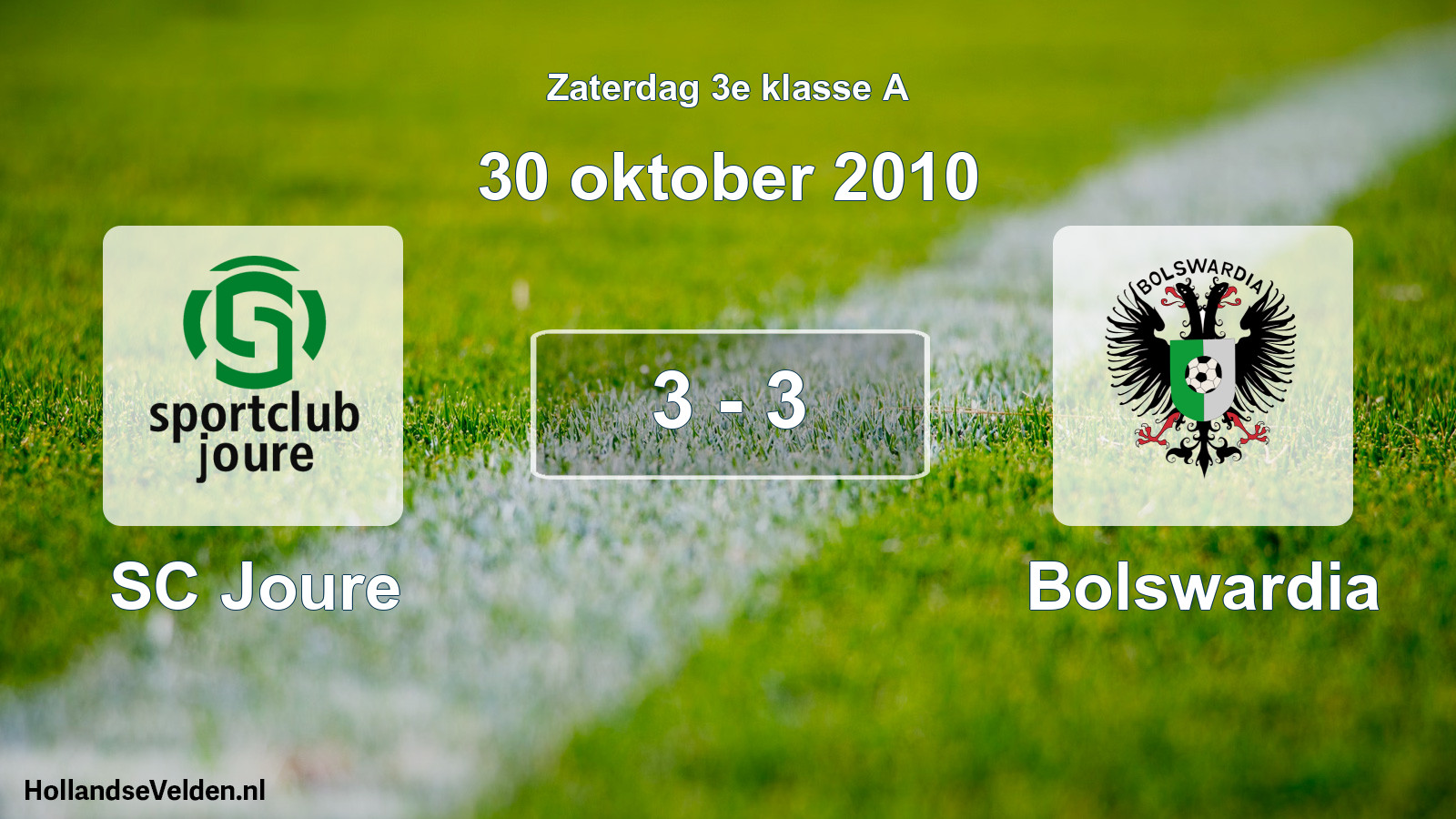 Total number of matches played: SC Joure - Bolswardia 3 - 3 (30 October 2010)