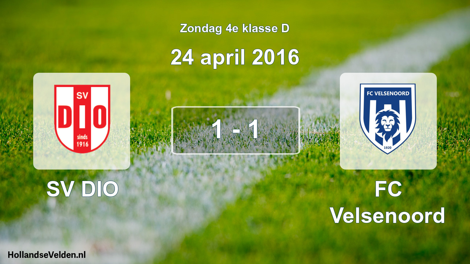 Total number of matches played: SV DIO - FC Velsenoord 1 - 1 (24 April 2016)