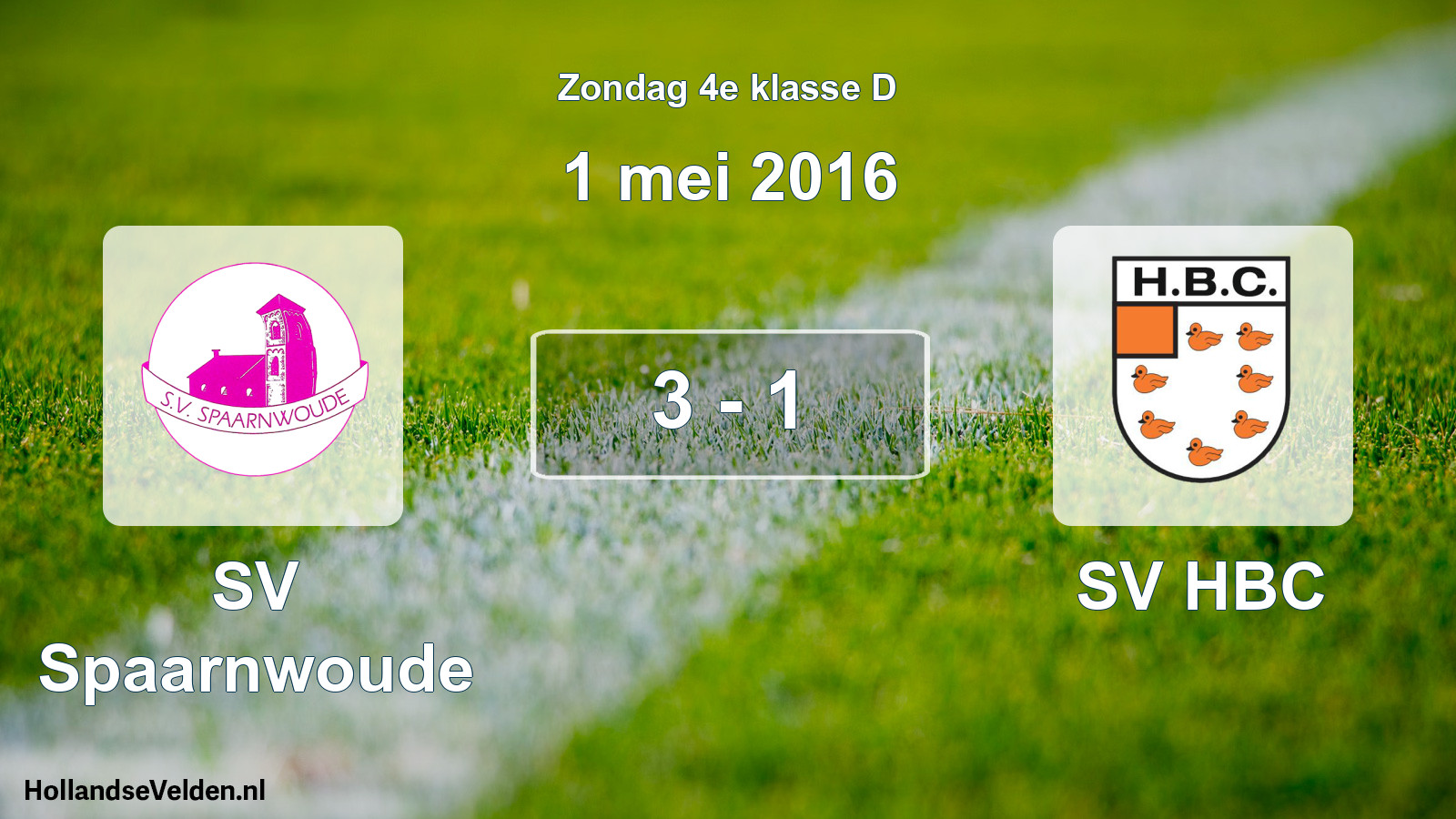 Total number of matches played: SV Spaarnwoude - SV HBC 3 - 1 (1 May 2016)
