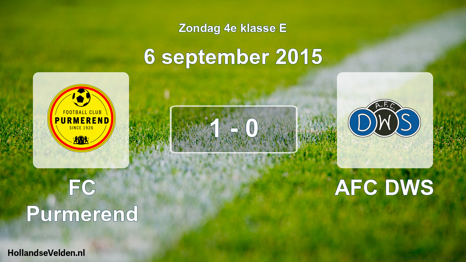 Total number of matches played: FC Purmerend - AFC DWS 1 - 0 (6 September 2015)