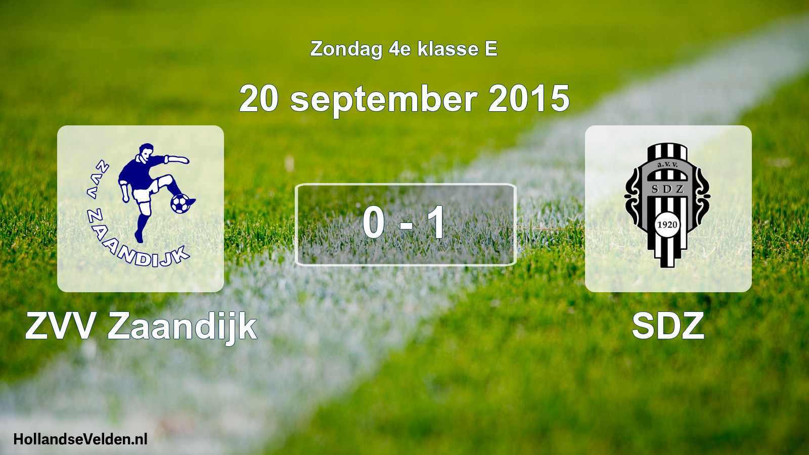 Total number of matches played: ZVV Zaandijk - SDZ 0 - 1 (20 September 2015)