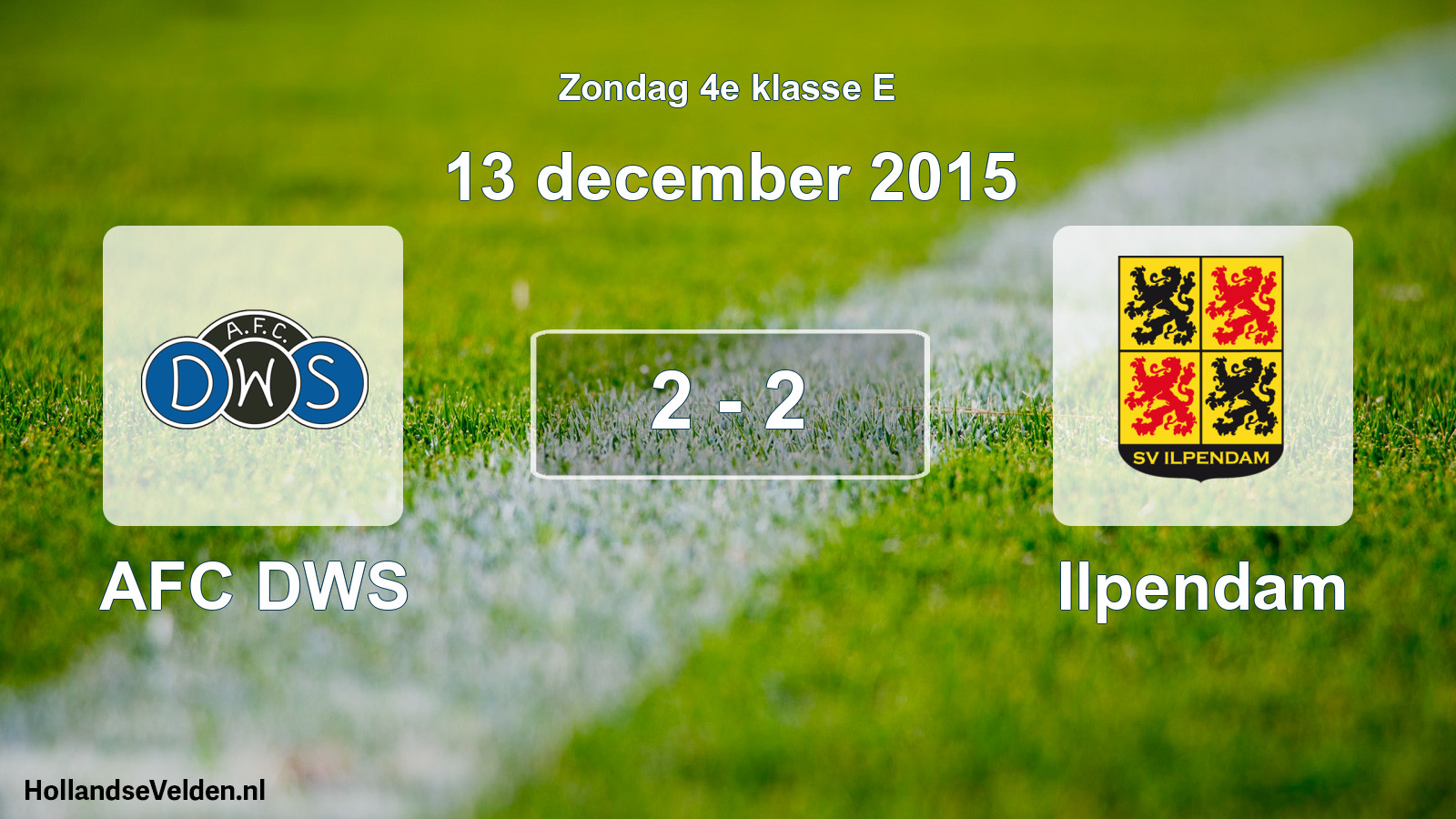 Total number of matches played: AFC DWS - Ilpendam 2 - 2 (13 December 2015)
