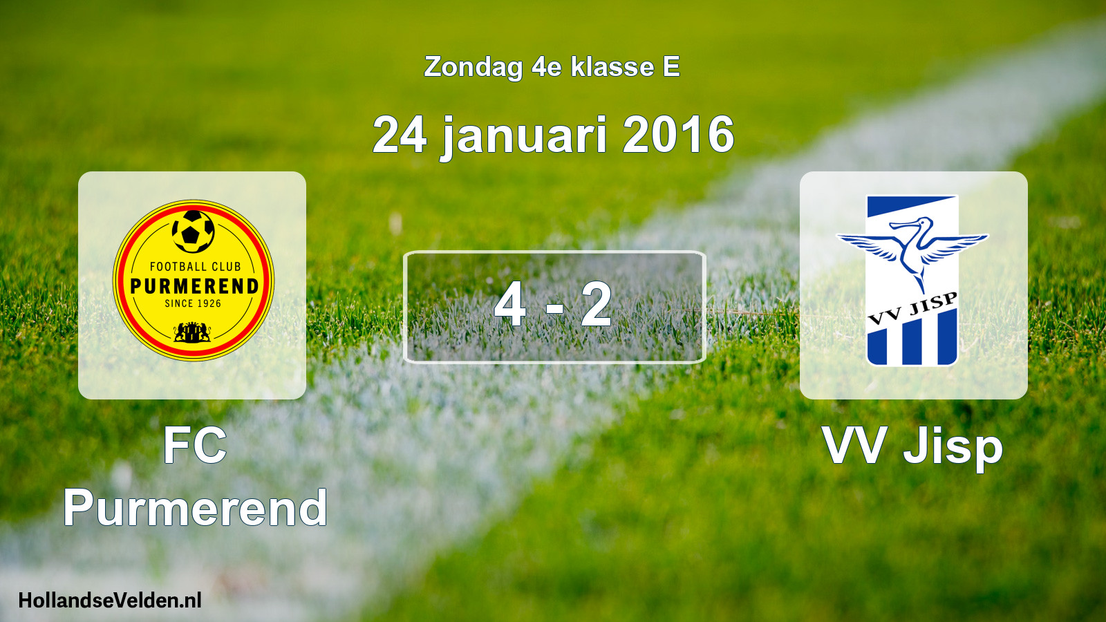 Total number of matches played: FC Purmerend - VV Jisp 4 - 2 (24 January 2016)