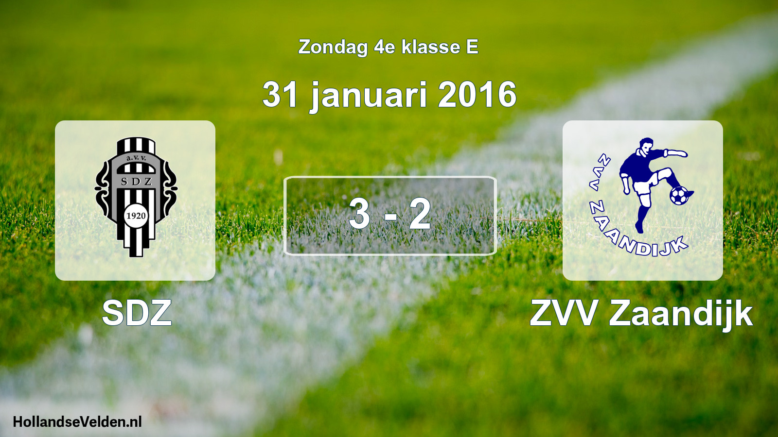 Total number of matches played: SDZ - ZVV Zaandijk 3 - 2 (31 January 2016)