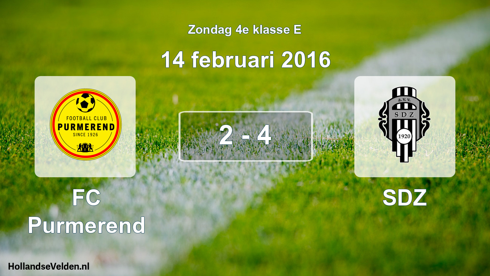 Total number of matches played: FC Purmerend - SDZ 2 - 4 (14 February 2016)