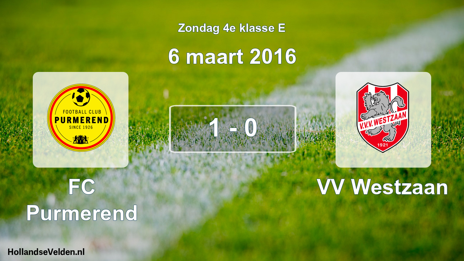 Total number of matches played: FC Purmerend - VV Westzaan 1 - 0 (6 March 2016)