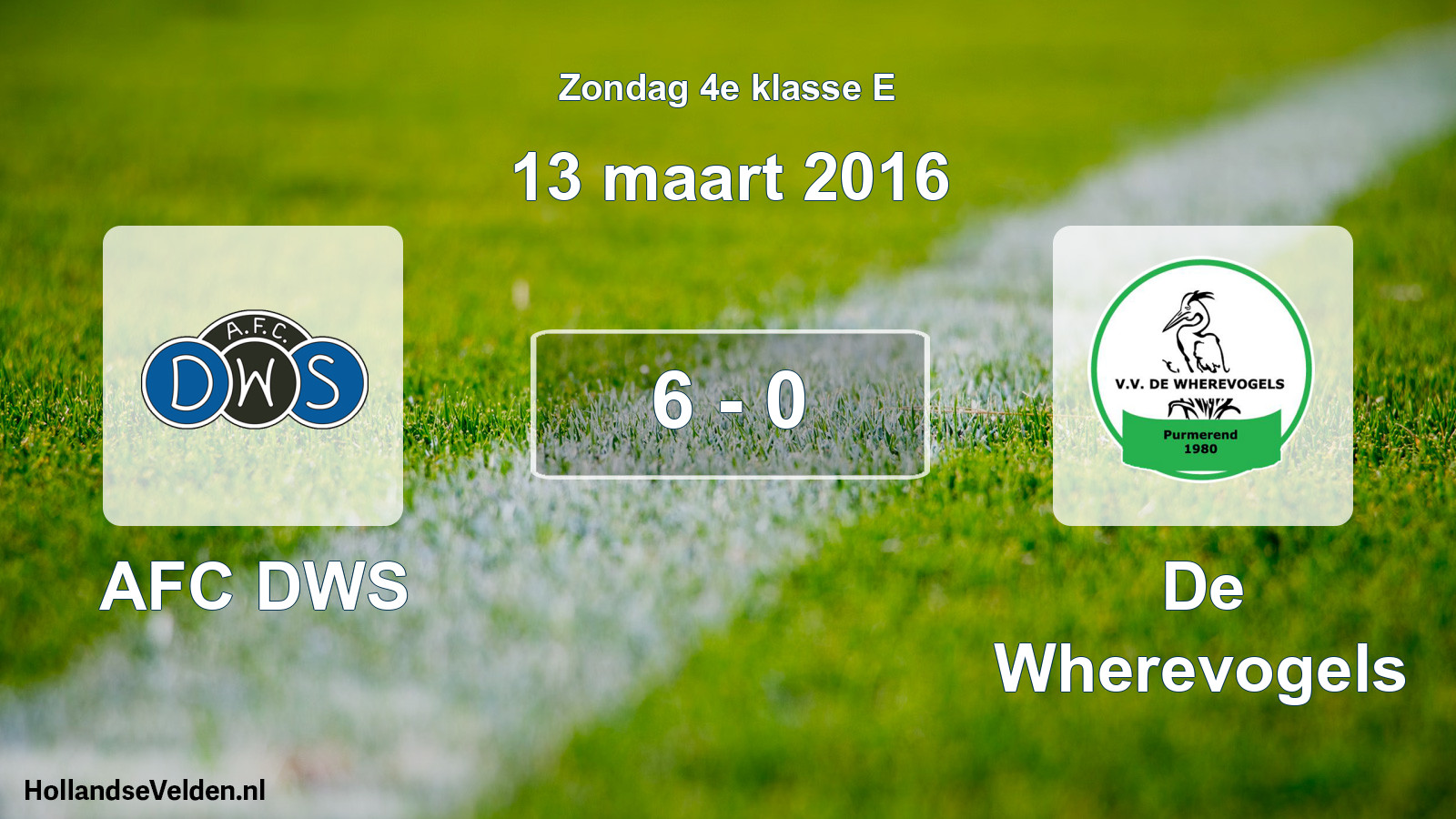 Total number of matches played: AFC DWS - De Wherevogels 6 - 0 (13 March 2016)