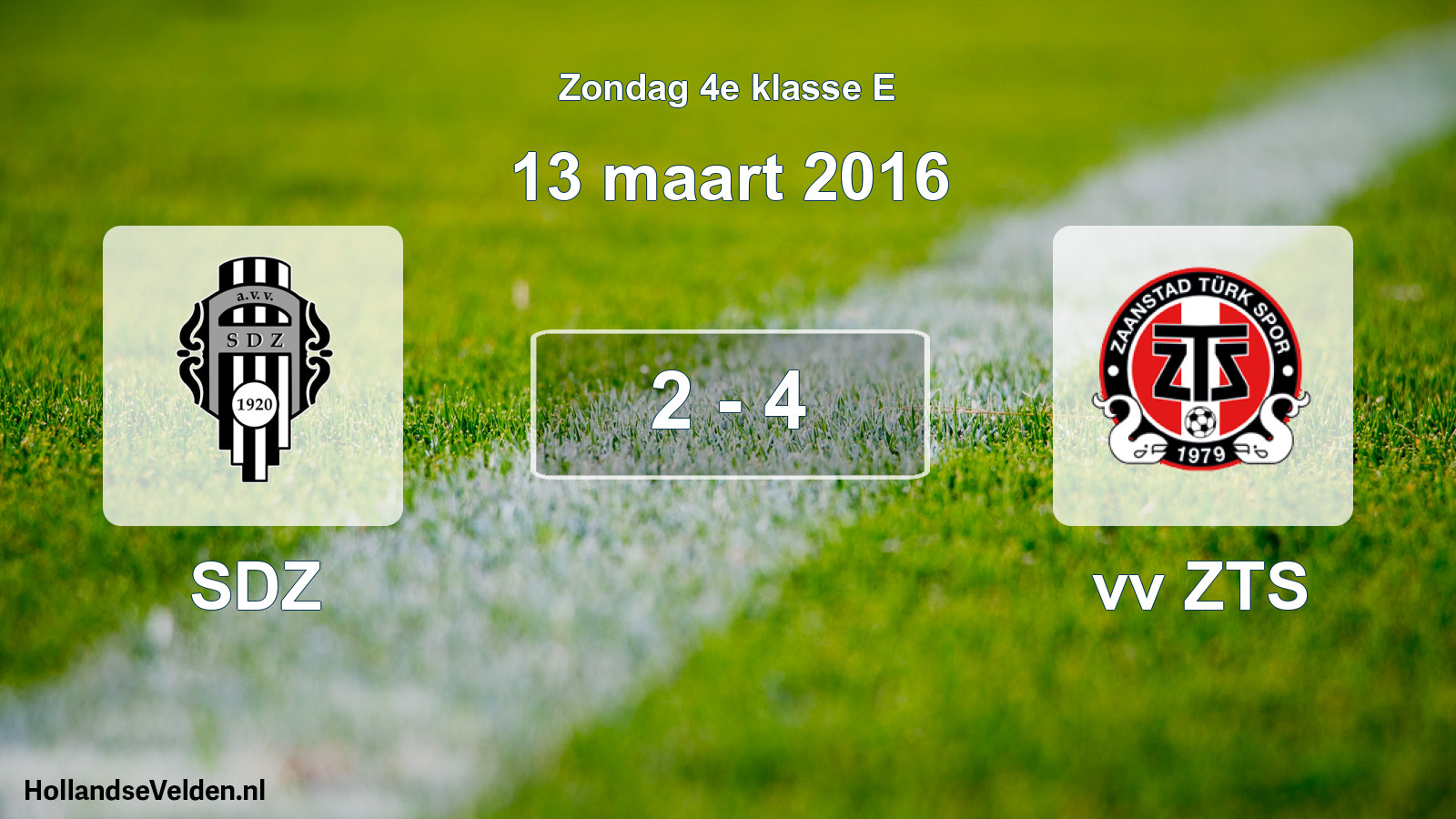 Total number of matches played: SDZ - vv ZTS 2 - 4 (13 March 2016)