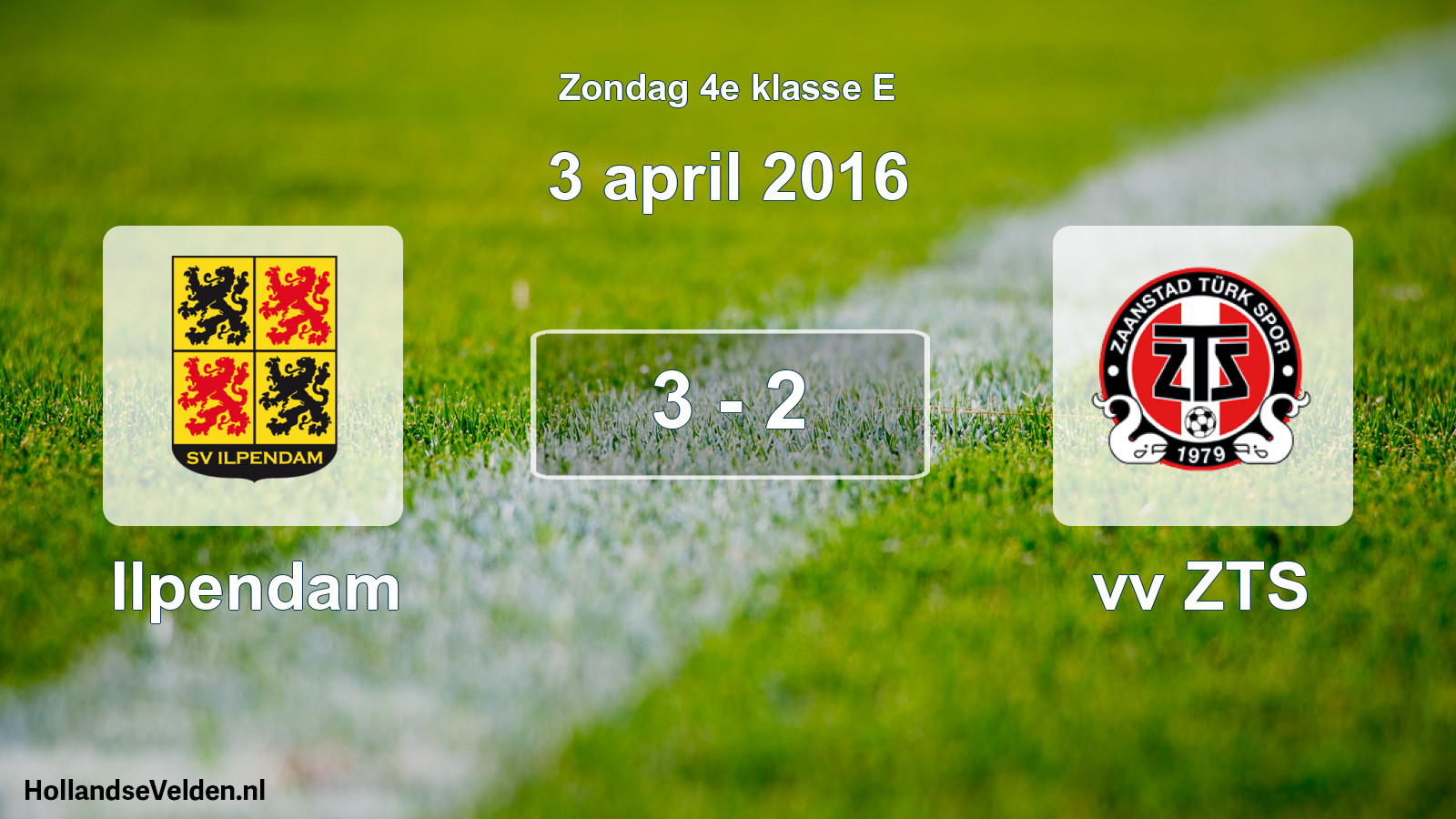 Total number of matches played: Ilpendam - vv ZTS 3 - 2 (3 April 2016)