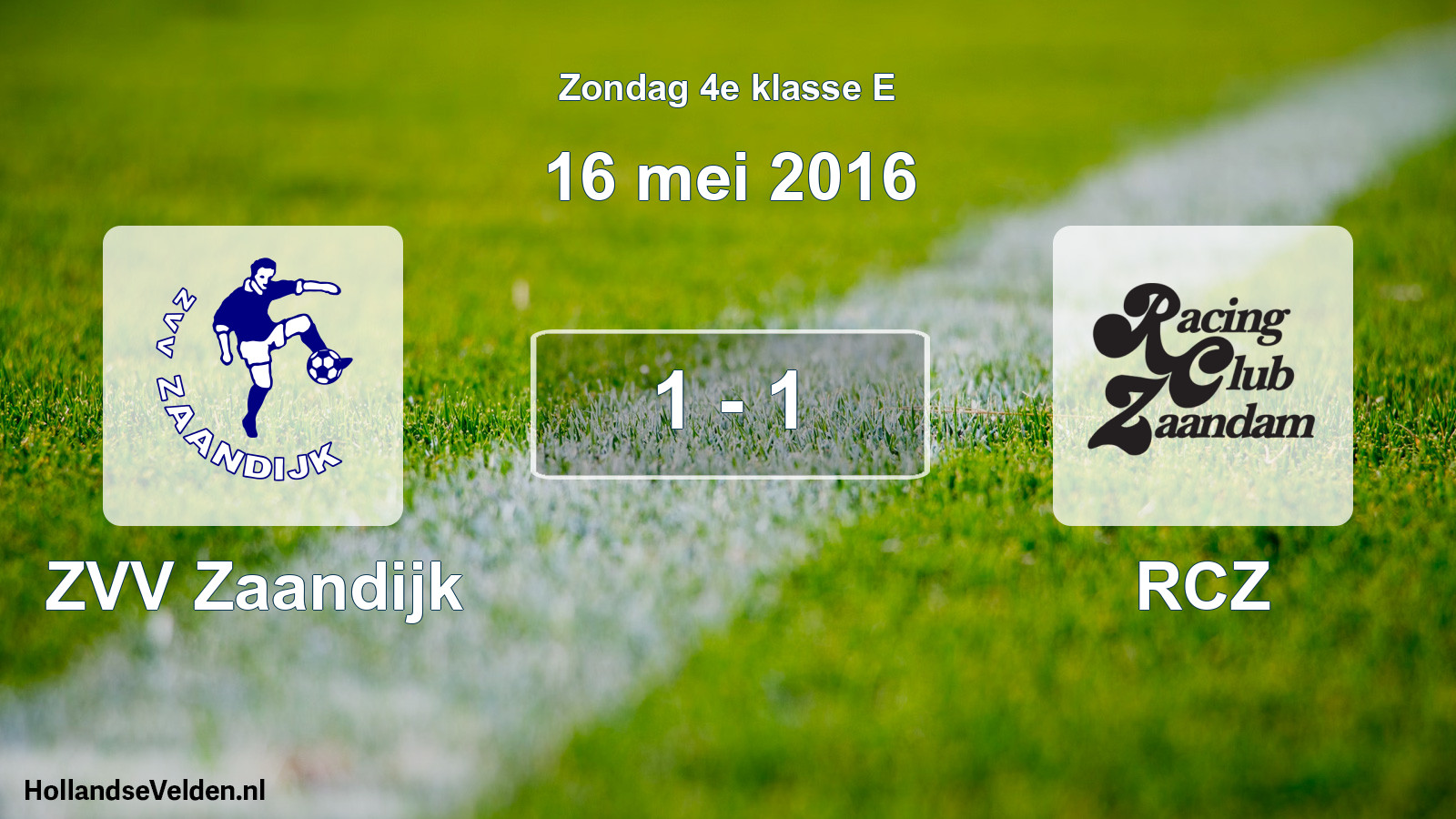 Total number of matches played: ZVV Zaandijk - RCZ 1 - 1 (16 May 2016)