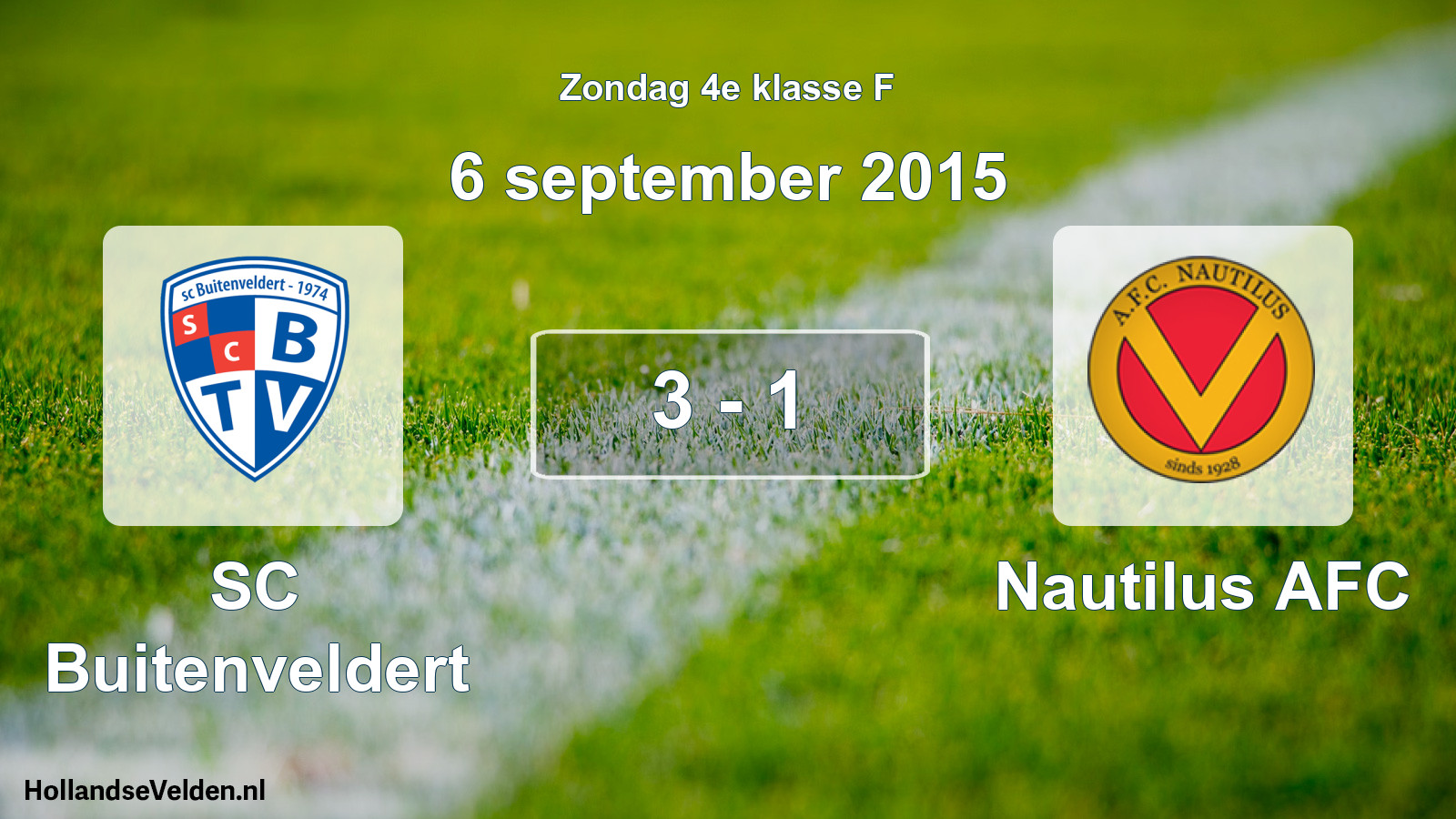 Total number of matches played: SC Buitenveldert - Nautilus AFC 3 - 1 (6 September 2015)