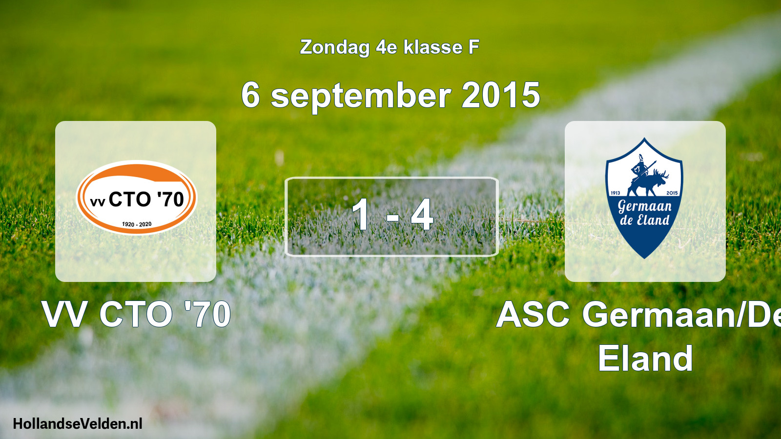 Total number of matches played: VV CTO '70 - ASC Germaan/De Eland 1 - 4 (6 September 2015)