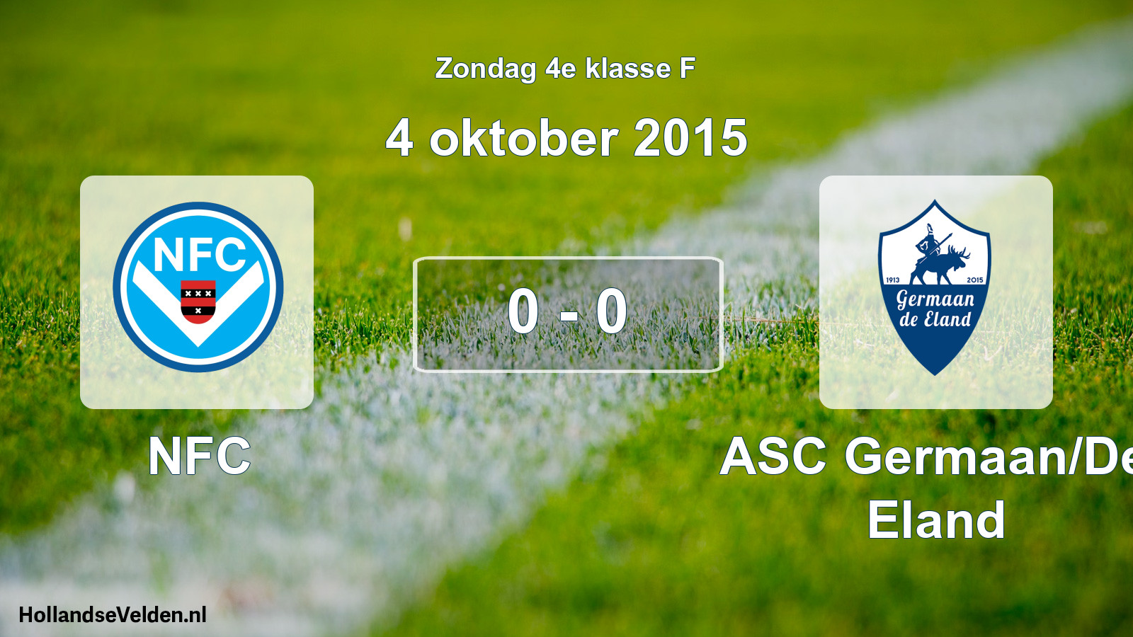 Total number of matches played: NFC - ASC Germaan/De Eland 0 - 0 (4 October 2015)