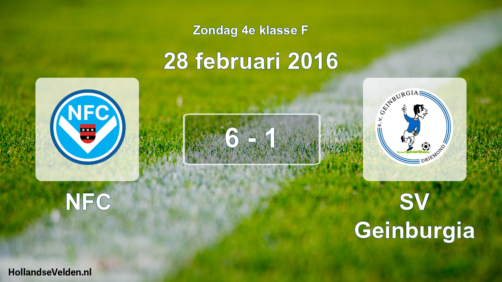 Total number of matches played: NFC - SV Geinburgia 6 - 1 (28 February 2016)