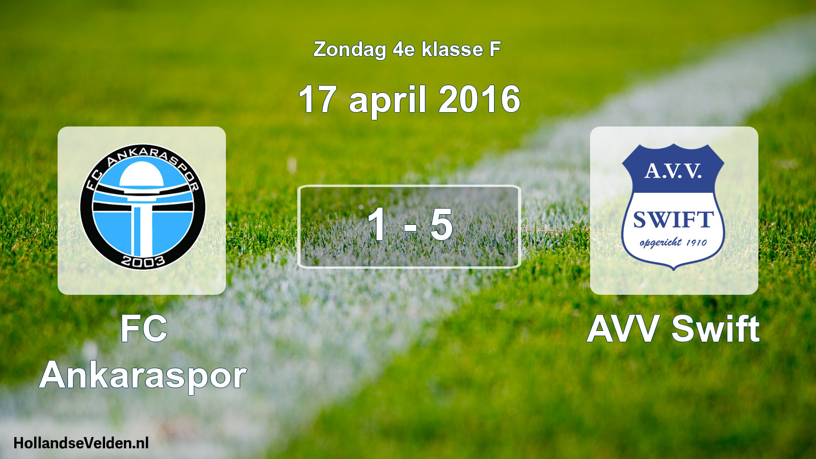 Total number of matches played: FC Ankaraspor - AVV Swift 1 - 5 (17 April 2016)