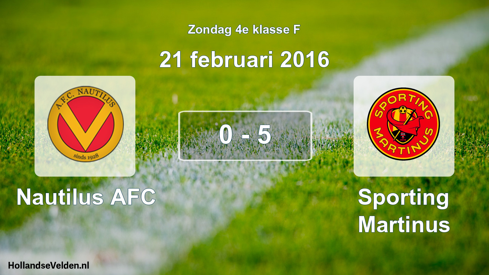 Total number of matches played: Nautilus AFC - Sporting Martinus 0 - 5 (21 February 2016)
