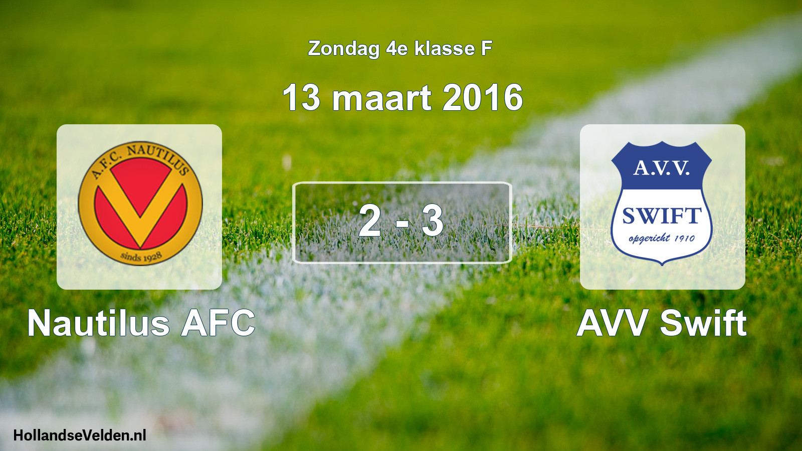 Total number of matches played: Nautilus AFC - AVV Swift 2 - 3 (13 March 2016)