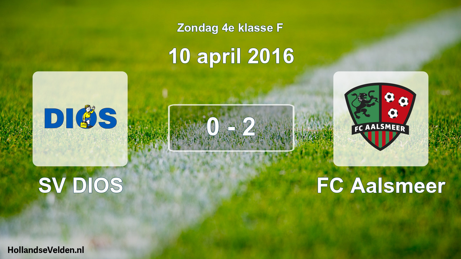 Total number of matches played: SV DIOS - FC Aalsmeer 0 - 2 (10 April 2016)