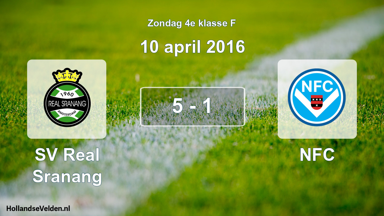 Total number of matches played: SV Real Sranang - NFC 5 - 1 (10 April 2016)