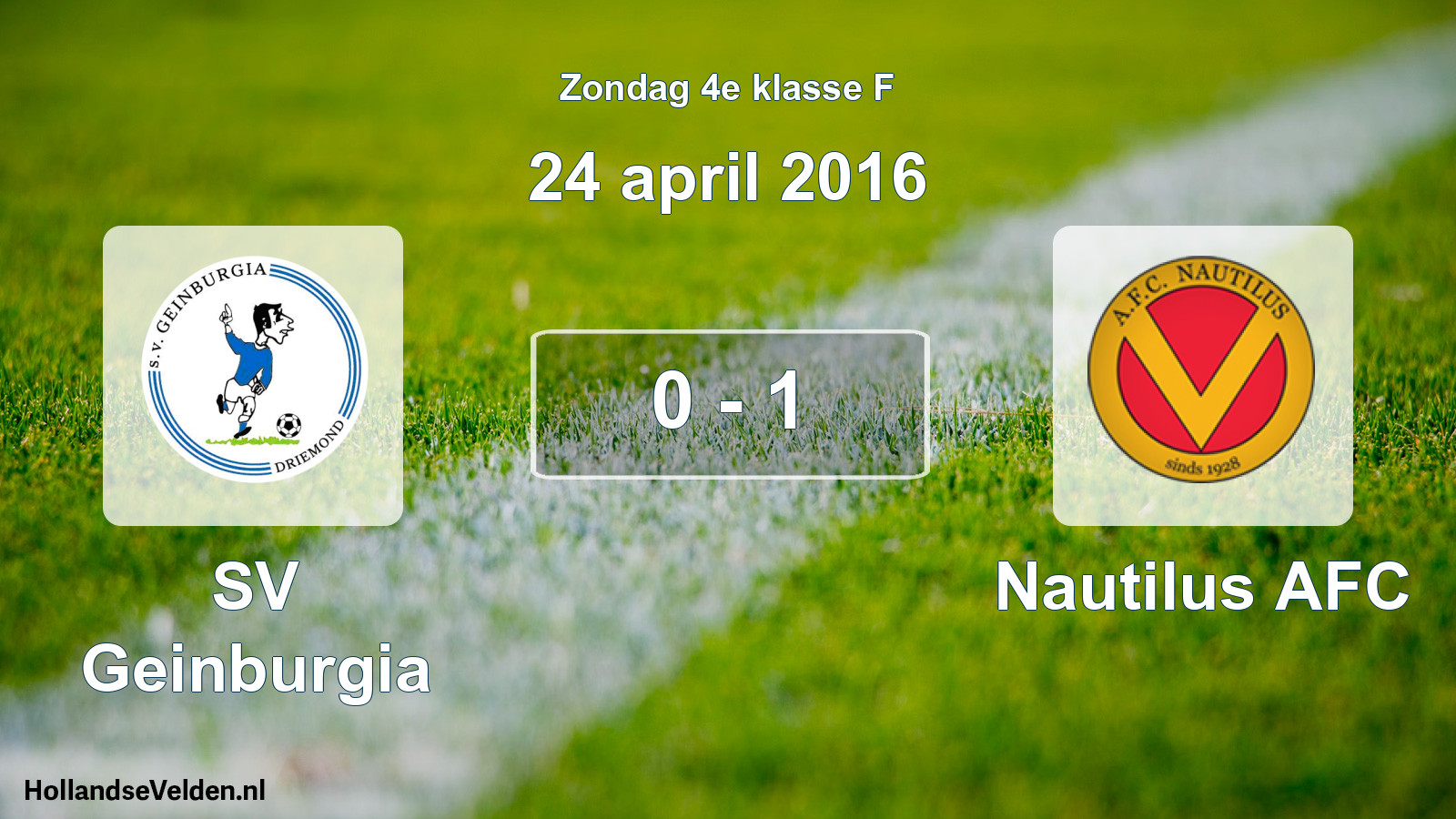 Total number of matches played: SV Geinburgia - Nautilus AFC 0 - 1 (24 April 2016)